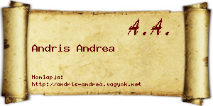Andris Andrea névjegykártya